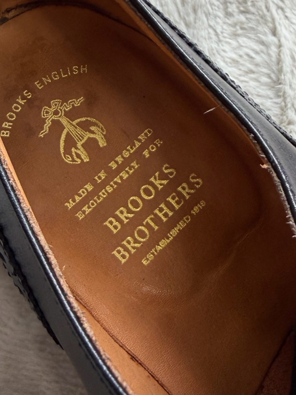 Like NEW! $940 Crockett Jones for Brooks Brothers Wingtip Oxford Brogues 9.5 - Picture 11 of 15